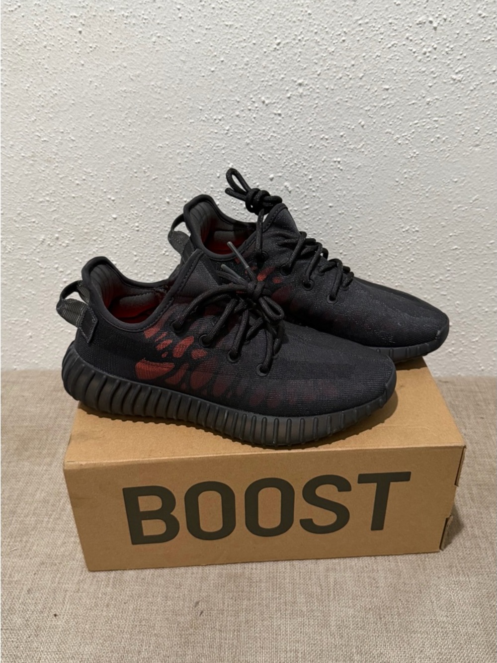 adidas Black Sneakers with Red Pattern